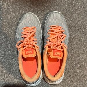 Nike Sneakers with Gray and Orange Highlights